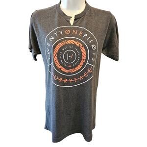 Twenty One Pilots Blurry Face 2015 Tour T-Shirt modified womens S split neck
